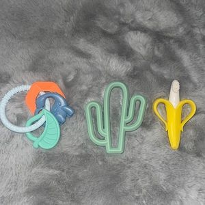 Itsy Ritzy Nuby Baby Bannana Teether Toys Cactus Dinosaur LOT